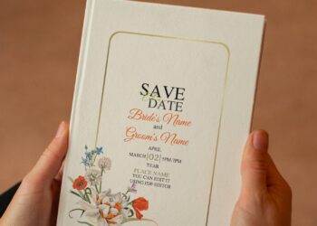(Free Editable PDF) Beautiful Spring Day Flowers Wedding Invitation Templates with elegant script