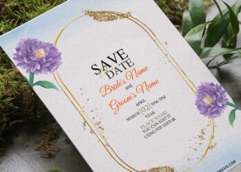 Free Editable PDF Everlasting Purple Floral Wedding Invitation Templates e