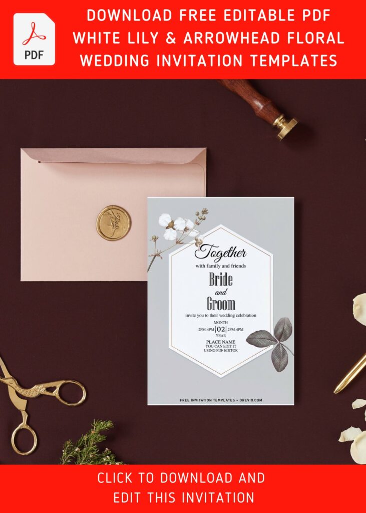 (Free Editable PDF) Brilliant Lily And Arrowhead Fall Birthday Invitation Templates with elegant script