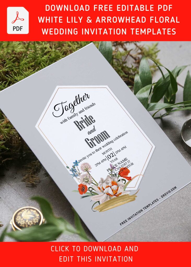 (Free Editable PDF) Brilliant Lily And Arrowhead Fall Birthday Invitation Templates with 