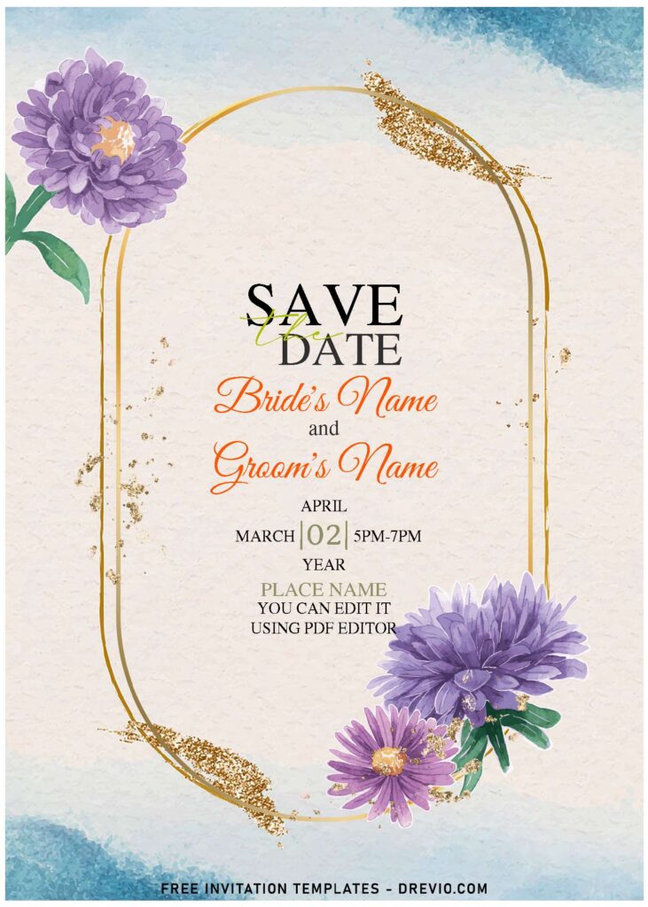 Free Editable PDF Romantic Purple Floral Invitation Templates e
