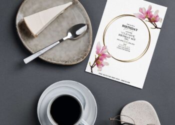 Free Editable PDF Stylish Southern Magnolia Blooms Modern Birthday Invitation Templates