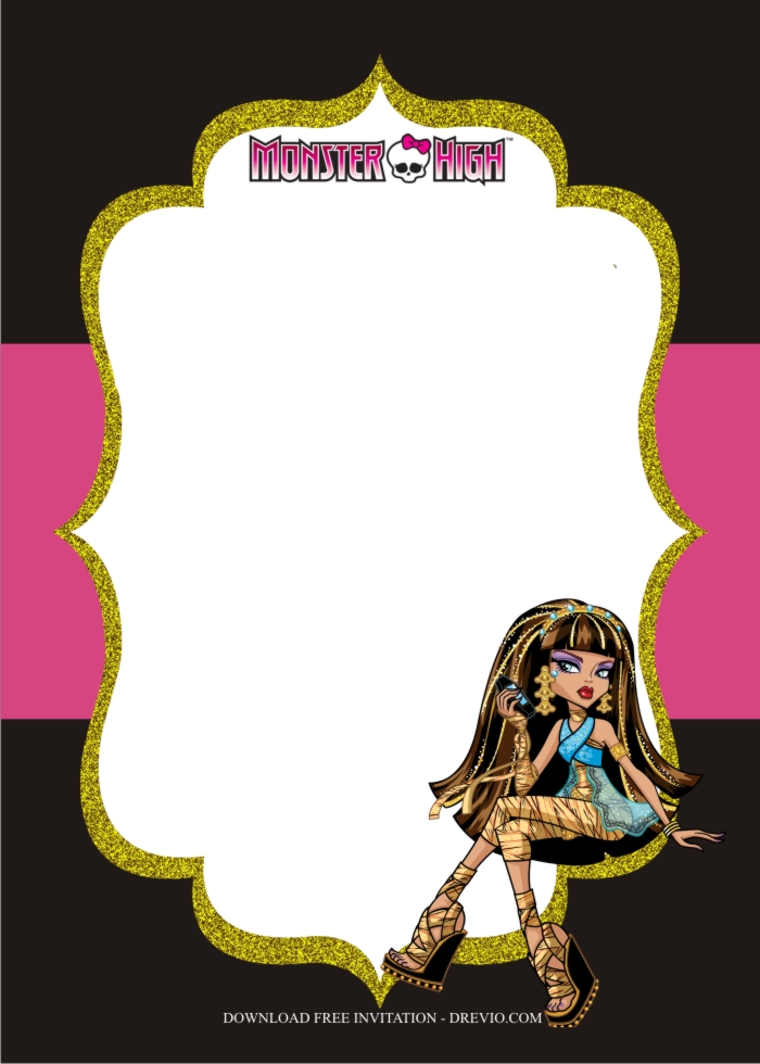 monster high invitation template10