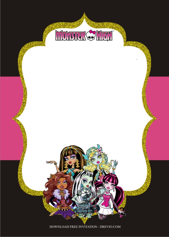 monster high invitation template2