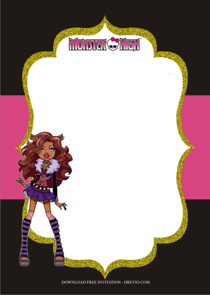 monster high invitation template3