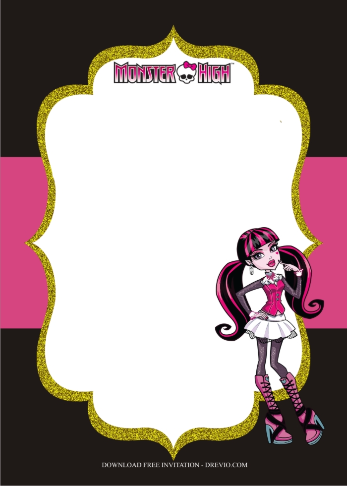monster high invitation template4