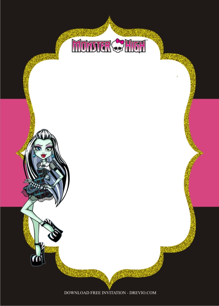 monster high invitation template5