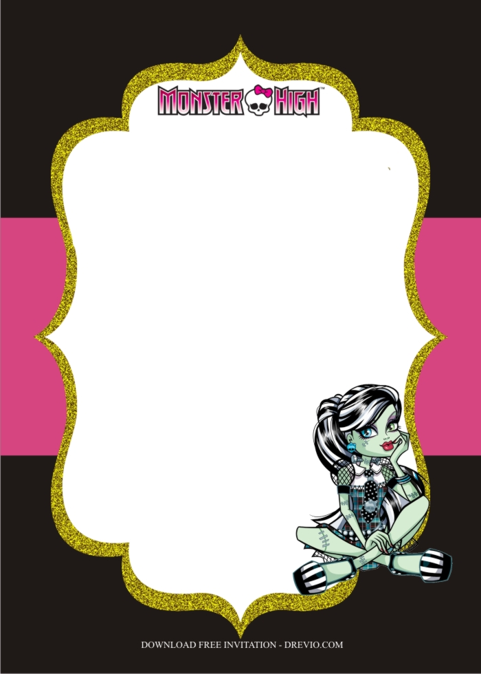 monster high invitation template6