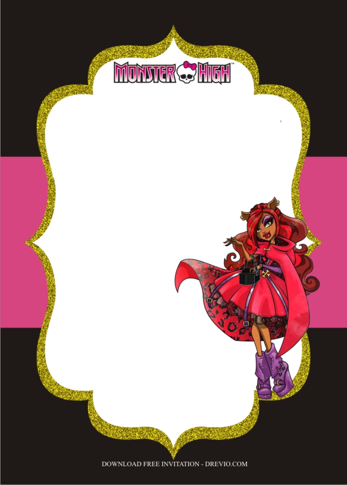 monster high invitation template9