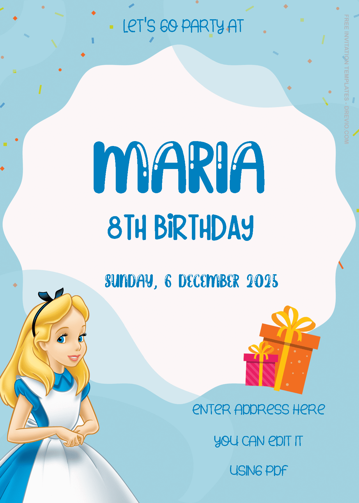 Alice In Wonderland Birthday Invitation Templates Two