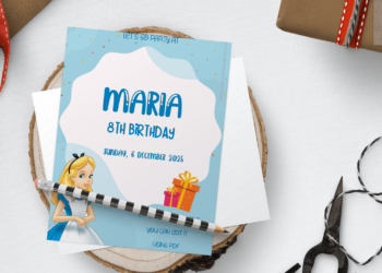 Alice In Wonderland Birthday Invitation Templates Example Two