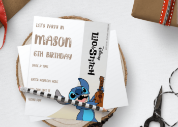 Stitch Birthday Invitation Templates Example Two