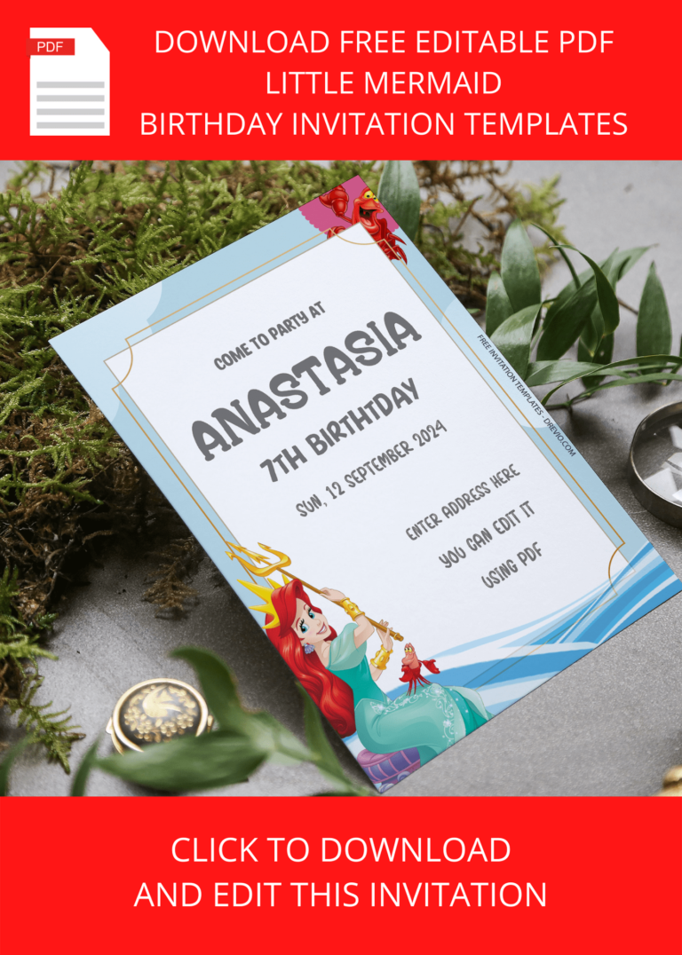 Little Mermaid Birthday Invitation Templates Example Four