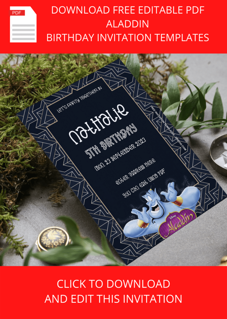 Aladdin Birthday Invitation Templates Example Four