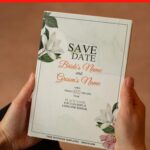 (Free Editable PDF) Classy Garden Rose & White Magnolia Invitation Templates