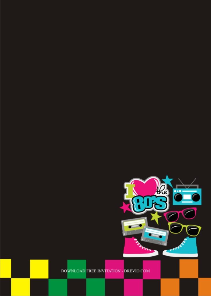 80s invitation template6