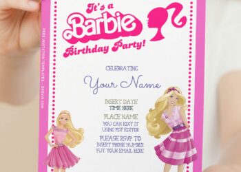 Free Editable PDF Barbie Girl Birthday Invitation Templates