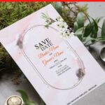(Free Editable PDF) Blushing Glitter & Floral Modern Wedding Invitation Templates