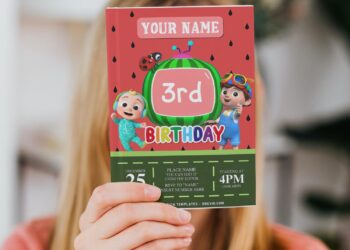 Free Editable PDF Cute Cocomelon Friends Invitation Templates