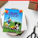 (Free Editable PDF) Colorful Mickey Mouse Clubhouse Birthday Invitation Templates
