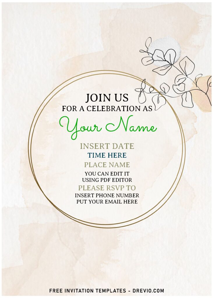Free Editable PDF Whimsical Floral Lines Birthday Invitation Templates