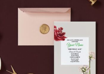 (Free Editable PDF) Whimsical Garden Romance Birthday Invitation Templates with editable text