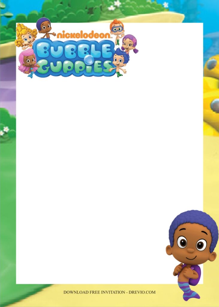 bubble guppies invitation template3