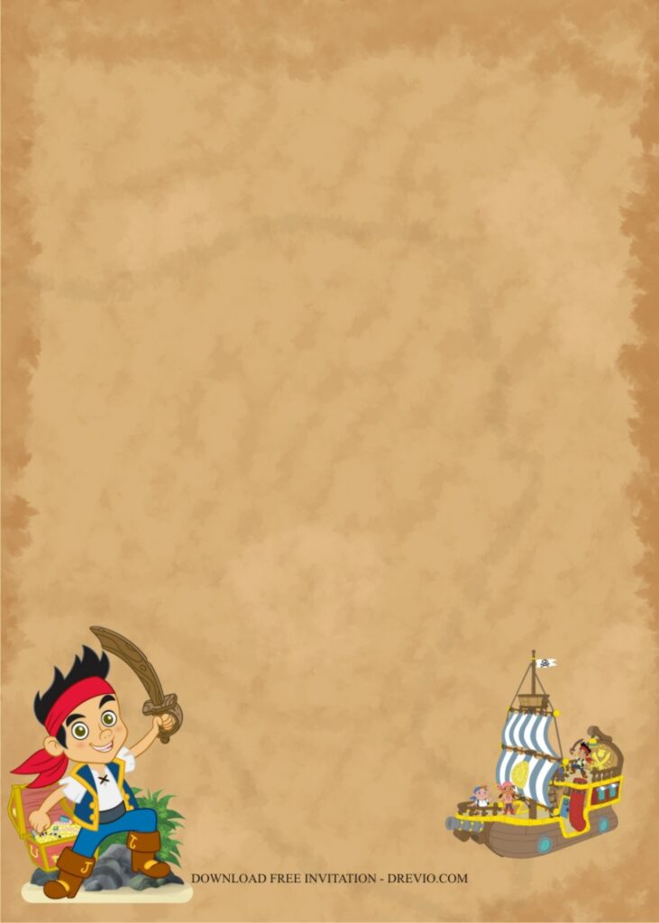 jake and the neverland pirates invitation template4