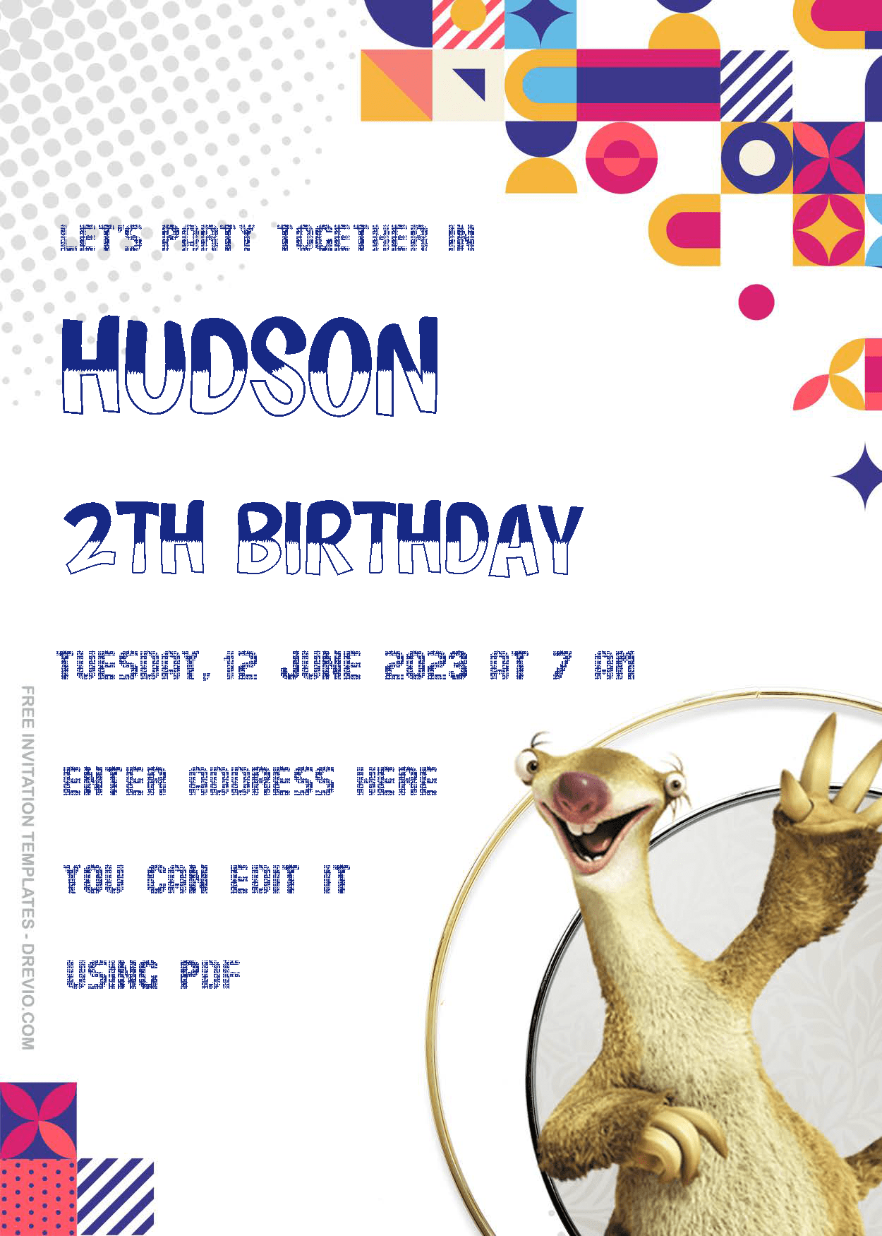 Ice Age Birthday Invitation Templates Three