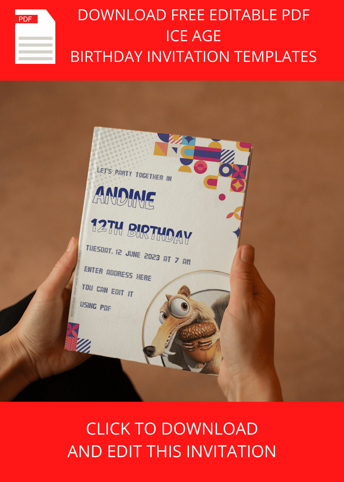 Ice Age Birthday Invitation Templates example five
