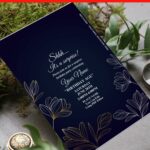 (Free Editable PDF) Fancy Navy Blue And Floral Gold Invitation Templates