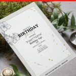 (Free Editable PDF) Minimalist Hand Drawn Floral Line Art Invitation Templates