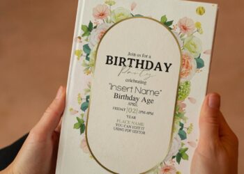 (Free Editable PDF) Darling Papery Blooms Birthday Invitation Templates with watercolor daisy