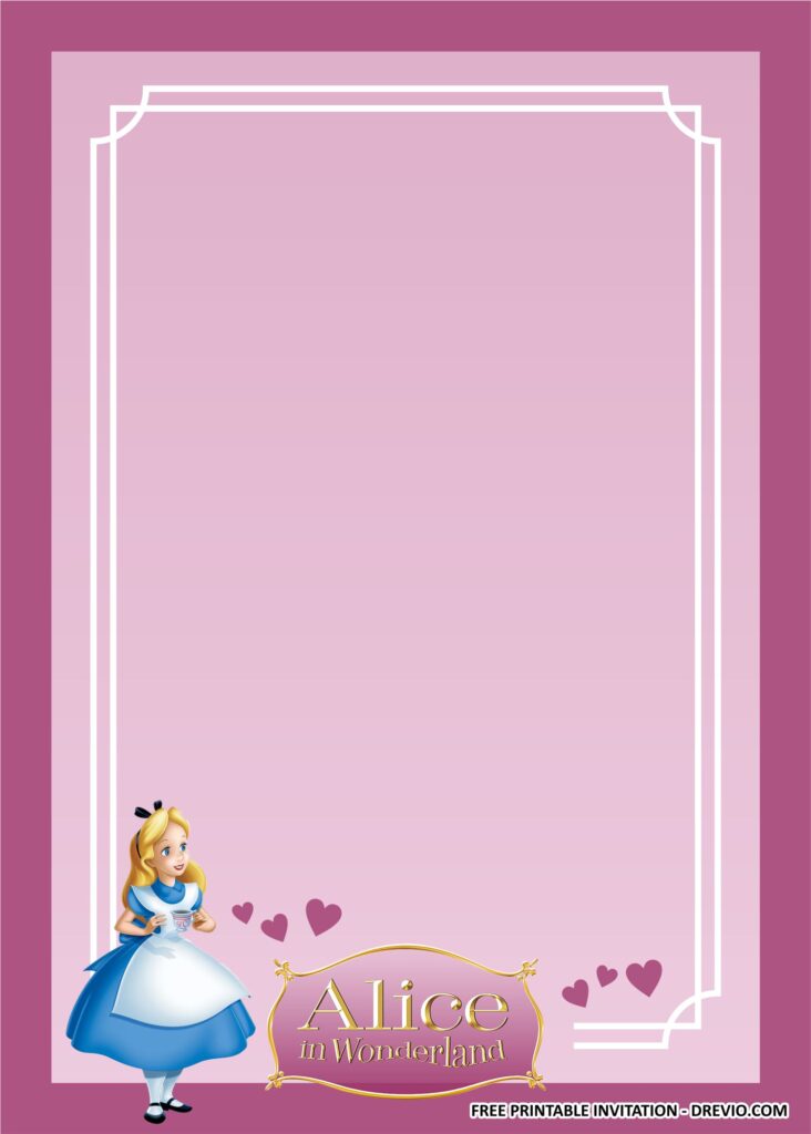 Alice in Wonderland Invitation Templates 1