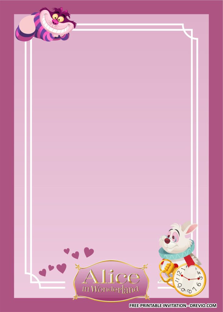 Alice in Wonderland Invitation Templates 2