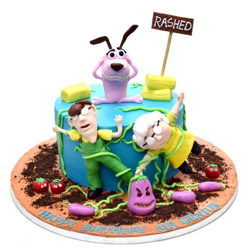 Courage of the Cowardly Dog Party Cakes (Credit: houseofcakesdubai)