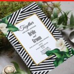 (Free Editable PDF) Urban Glamour Stripe And Gold Wedding Invitation Templates