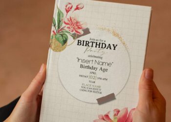 (Free Editable PDF) Whispering Spring Gold Daffodil And Lily Invitation Templates with beautiful stargazer lily