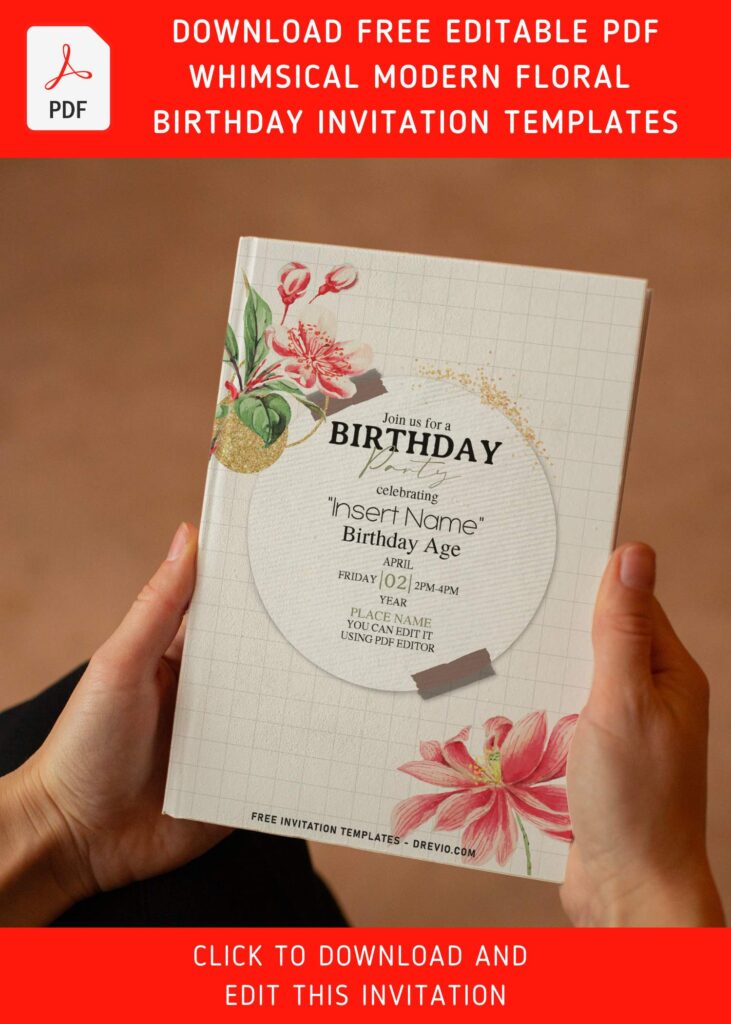 (Free Editable PDF) Whispering Spring Gold Daffodil And Lily Invitation Templates with beautiful stargazer lily