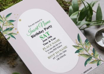 Free Editable PDF Lovely Greenery Eucalyptus Invitation Templates
