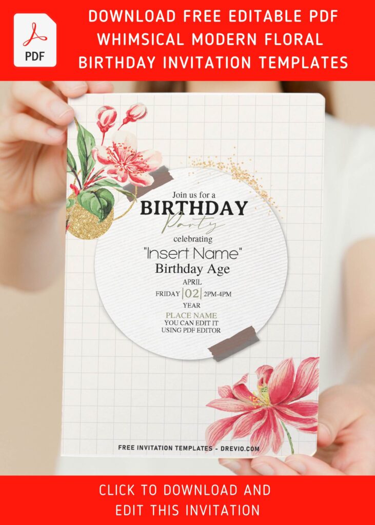 (Free Editable PDF) Whispering Spring Gold Daffodil And Lily Invitation Templates with editable text