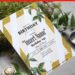 (Free Editable PDF) Shimmering Gold Glitter And Floral Invitation Templates with watercolor green foliage