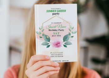 (Free Editable PDF) Perpetual Summer Garden Soiree Birthday Invitation Templates with beautiful floral wreath