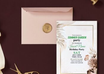 (Free Editable PDF) Blushing Boho Butterfly And Floral Birthday Invitation Templates with editable text