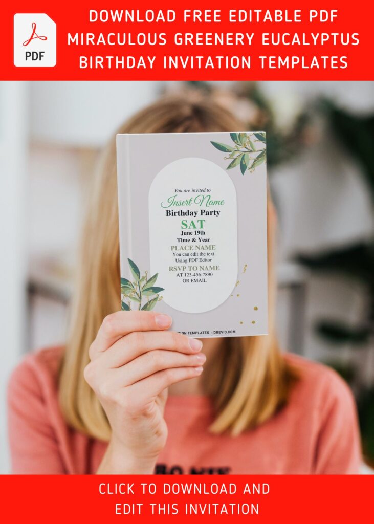 Free Editable PDF Stylish Greenery Eucalyptus Invitation Templates