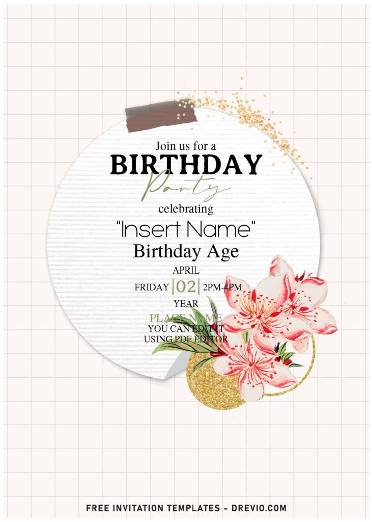 (Free Editable PDF) Whispering Spring Gold Daffodil And Lily Invitation Templates with elegant script