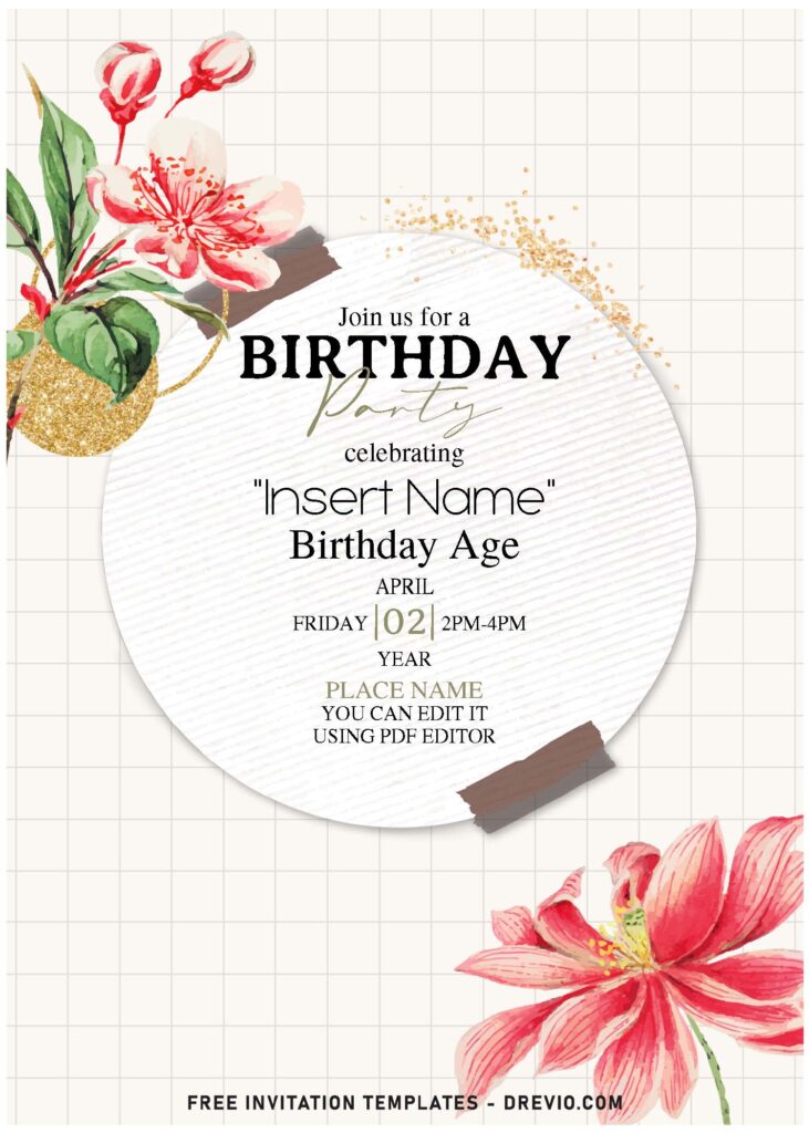 (Free Editable PDF) Whispering Spring Gold Daffodil And Lily Invitation Templates with enchanting poppy pod