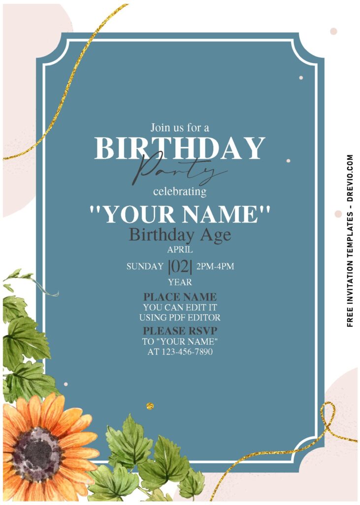(Free Editable PDF) Beautiful Bright Summertime Floral Invitation Templates