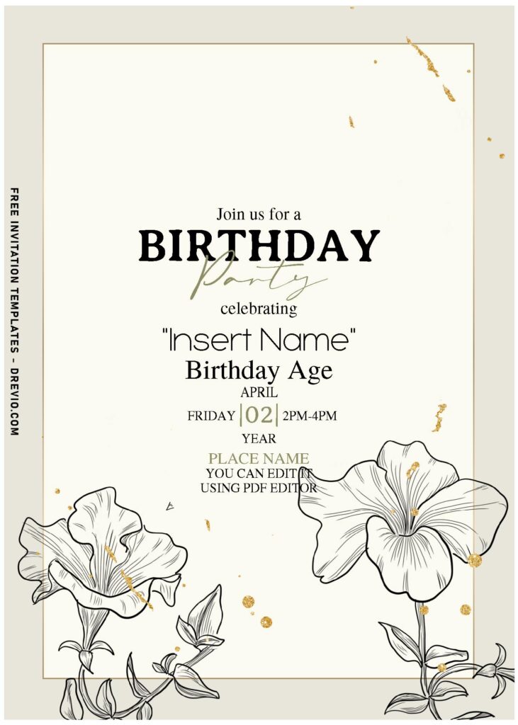 Vintage Hand Drawn Floral B