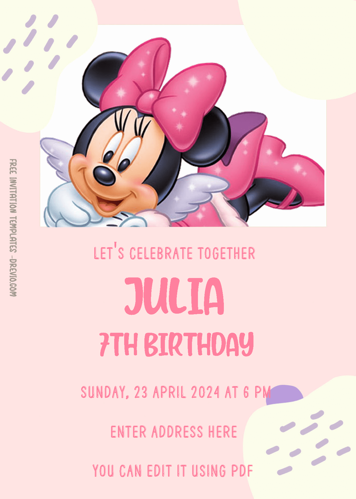 ( Free Editable PDF ) Minnie Mouse Birthday Invitation Templates